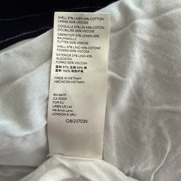 Free People Coat Jacket Stella Blazer Linen Fringed Hem - Navy Stripe - Picture 11 of 11